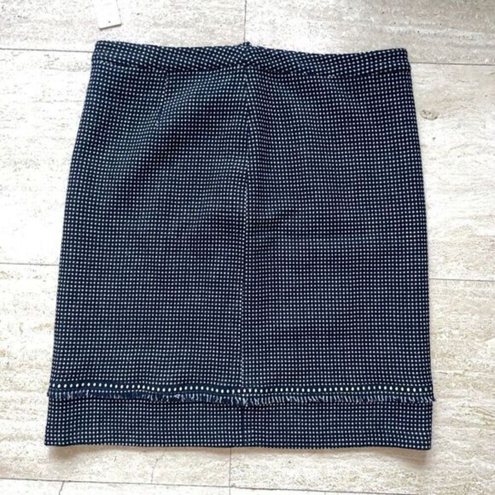 Wanko Wool Blend Skirt Womens‎ Size 40 Black White Dotted Tweed